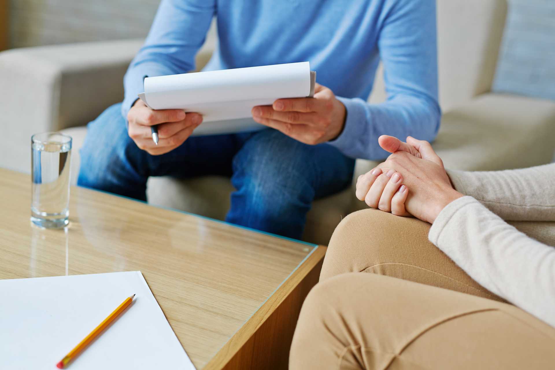 Psychologist analyzing facts from patient story